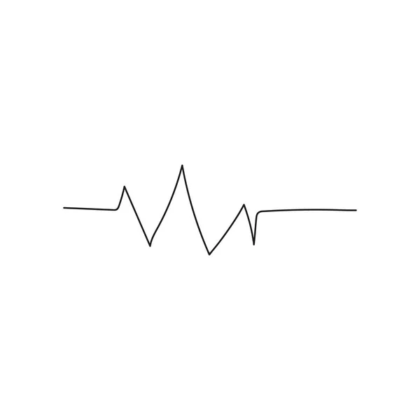 Black Heart Beat Monitor Pulse Line Art Icon Medical Apps — Stock Vector