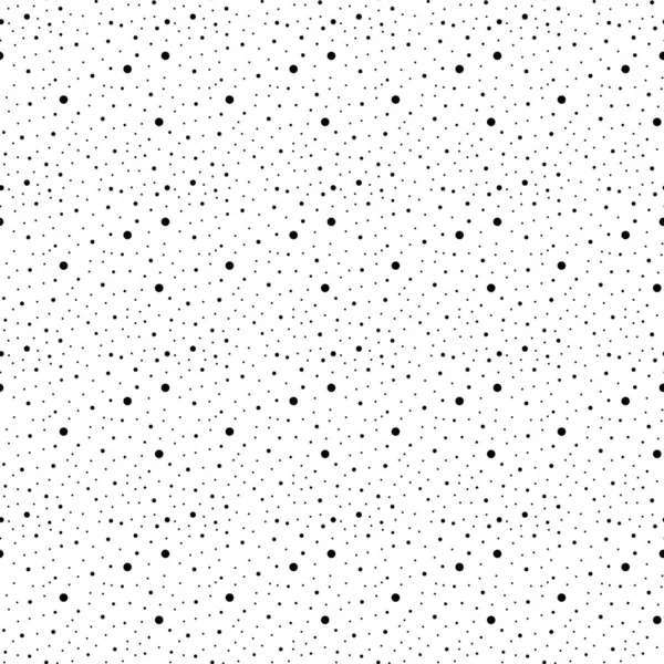 Pois Noir Monochrome Motif Sans Couture Fond Pointillé Spots Illustration — Image vectorielle