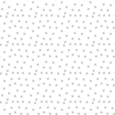 Soyut, pürüzsüz, İskandinav deseni. Çapraz şekilli, haçlı siyah beyaz arka plan. Kumaş, duvar kağıdı, tekstil ve baskı için vektör izole edilmiş illüstrasyon.