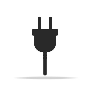 Eklenti eklentisi, elektrik vektör simgesi eklentisi elektrik kablo ikonu logosu izole edilmiş işaret vektörü illüstrasyonu