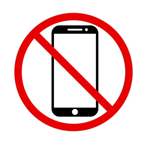 Geen mobiele telefoon, Mobiele telefoon verboden, telefoon logo vector illustratie — Stockvector