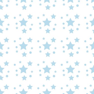 Mavi yıldız beyaz vektör deseninde pürüzsüz
