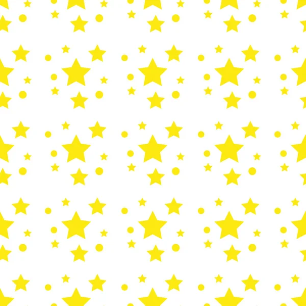 Étoiles jaunes d'une manière chaotique sur un fond blanc isolé. Illustration vectorielle et stock pour enfants. Demander l'impression sur tissu, papier peint, impression sur vêtements et illustrations pour livres. — Image vectorielle