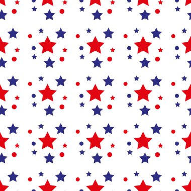 Kırmızı, beyaz, mavi yıldızlı vatansever kusursuz desen. - Evet. 4 Temmuz. Paket kağıdı.