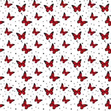 Vektör kelebeği kusursuz tekrarlanmayan desen tasarımı arka planı. Rastgele renkli kelebek silueti, tatlı kız pastel deseni..