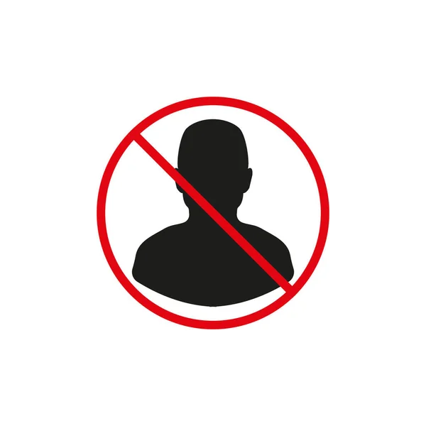 Geen pictogram van het gebruikersteken. Voer geen Persoonssymbool in. Menselijke avatar. Rood verbodsbord. Stop symbool. Vector — Stockvector