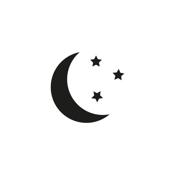 Icône de lune dans un style plat à la mode isolé sur fond gris. Symbole nocturne pour la conception de votre site Web, logo, application, interface utilisateur. Illustration vectorielle, — Image vectorielle