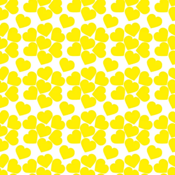 Sömlöst mönster med gula akvarellhjärtan. Bakgrundsutformning. — Stock vektor