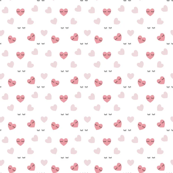 Petits coeurs mignons en motif sans couture. Petites formes de coeur en différentes tailles et couleurs pour le fond de la Saint-Valentin. Illustration vectorielle. — Image vectorielle