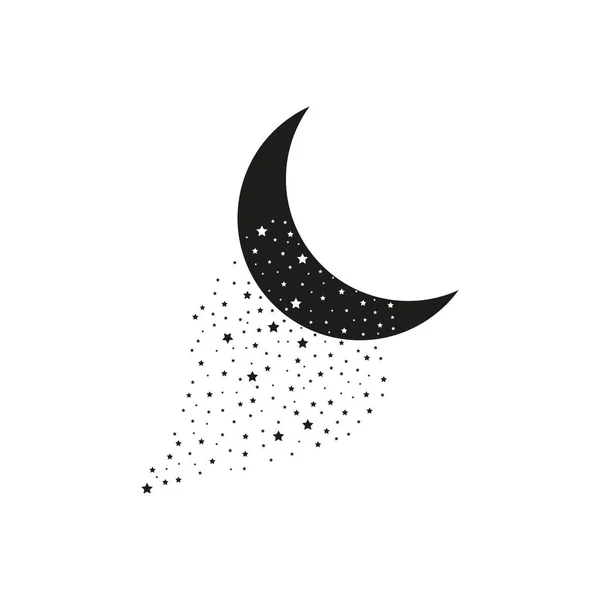 Moon and star vector icon for web and mobile — Stock Vector