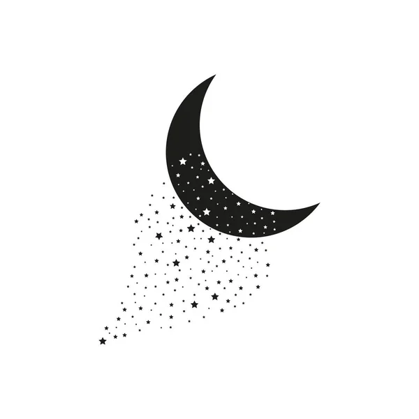 Luna y estrella vector icono para web y móvil — Vector de stock