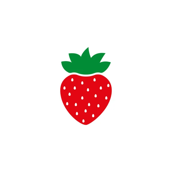 Jordgubbens färgglada logotyp. Jordgubbstecknad stil symbol. Isolerad på en vit bakgrund. Stockillustration