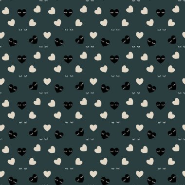 Kalp pürüzsüz bir desen çizer. Aşk illüstrasyonu kalpleri elle çizilmiş arka plan.