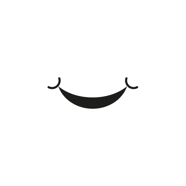 Design modello icona sorriso. Logo vettoriale emoticon sorridente su sfondo giallo. Stile Face line art - Vettore — Vettoriale Stock