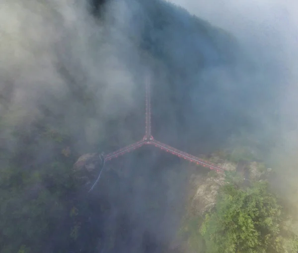 Vista Aérea Del Puente Forma Udusan Mountain Geochang Gyeongnam Corea —  Fotos de Stock