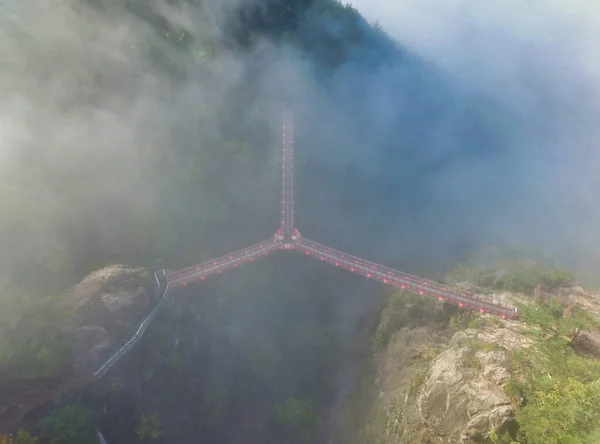 Vista Aérea Del Puente Forma Udusan Mountain Geochang Gyeongnam Corea —  Fotos de Stock