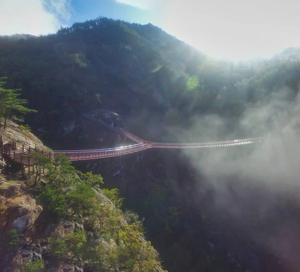 Vista Aérea Del Puente Forma Udusan Mountain Geochang Gyeongnam Corea —  Fotos de Stock