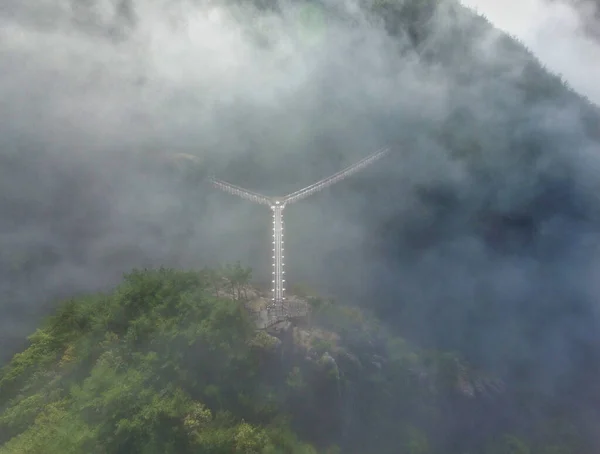 Vista Aérea Del Puente Forma Udusan Mountain Geochang Gyeongnam Corea —  Fotos de Stock