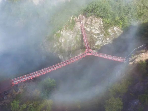 Vista Aérea Del Puente Forma Udusan Mountain Geochang Gyeongnam Corea —  Fotos de Stock