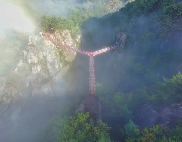 Vue Aérienne Pont Forme Udusan Mountain Geochang Gyeongnam Corée Sud — Photo