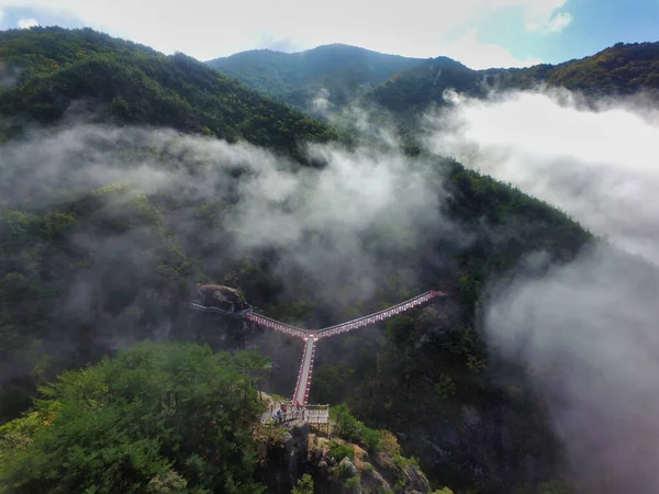 Vue Aérienne Pont Forme Udusan Mountain Geochang Gyeongnam Corée Sud — Photo