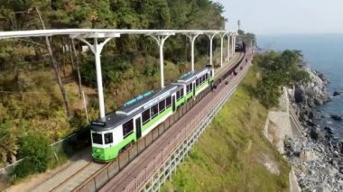 Haeundae Sahil Treni, Busan, Güney Kore, Asya.