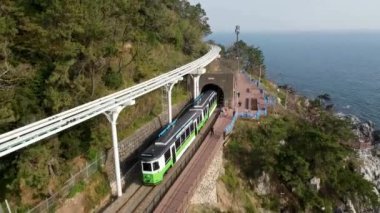 Haeundae Sahil Treni, Busan, Güney Kore, Asya.