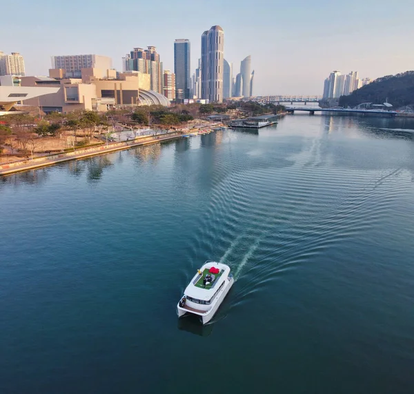 Luftaufnahme Der Haeundae River Cruise Busan Südkorea Asien — Stockfoto