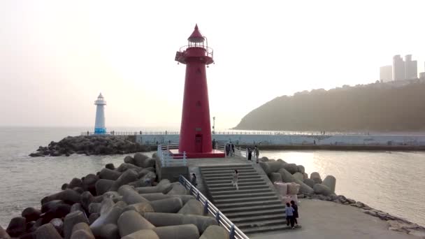 Apusul Soare Portului Cheongsapo Din Haeundae Busan Coreea Sud Asia — Videoclip de stoc