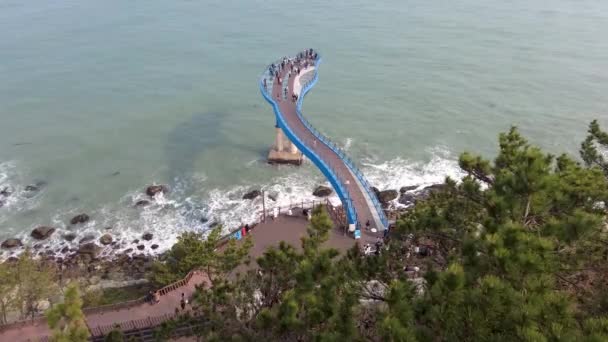 Paisaje Cheongsapo Daritdol Observatory Skywalk Haeundae Busan Corea Del Sur — Vídeos de Stock