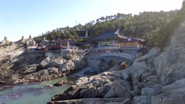 Haedong Yonggungsa Budist Tapınağı Busan Güney Kore Asya — Stok video