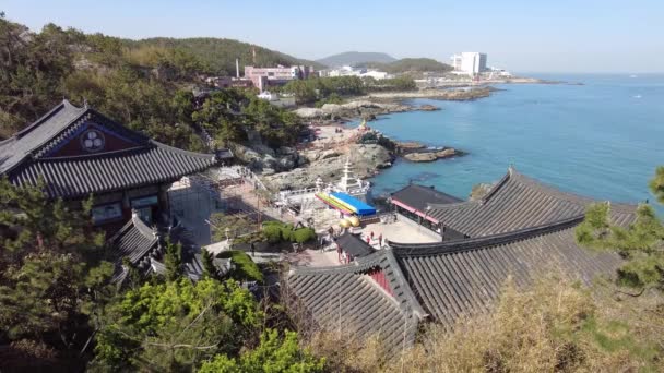 Krajobraz Świątyni Buddyjskiej Haedong Yonggungsa Pusan Korea Południowa Azja — Wideo stockowe