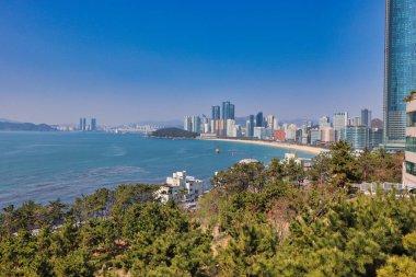 Dalmaji Tepesi Gözlemevi ve Haeundae Sahili, Busan, Güney Kore, Asya