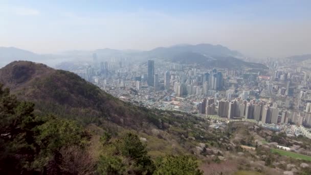 Landschap Van Hwangryeongsan Mountain Bongsudae Bakens Busan Zuid Korea Azië — Stockvideo