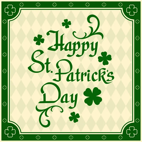 Happy St. Patricks Day greeting card. — Stock Vector