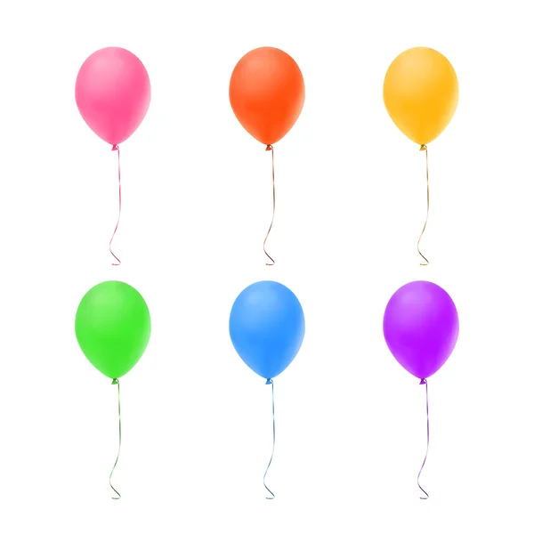 Set de seis globos de colores . — Vector de stock