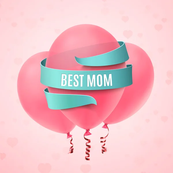 Καλύτερη μαμά. Ευχετήρια κάρτα για τη γιορτή της μητέρας. — Διανυσματικό Αρχείο