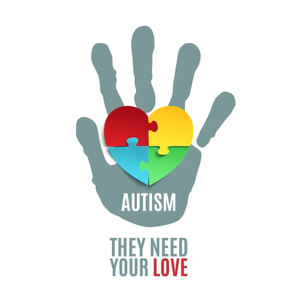 Modelo de cartaz de consciência de autismo . —  Vetores de Stock