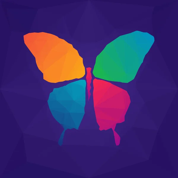Papillon polygonal abstrait coloré . — Image vectorielle