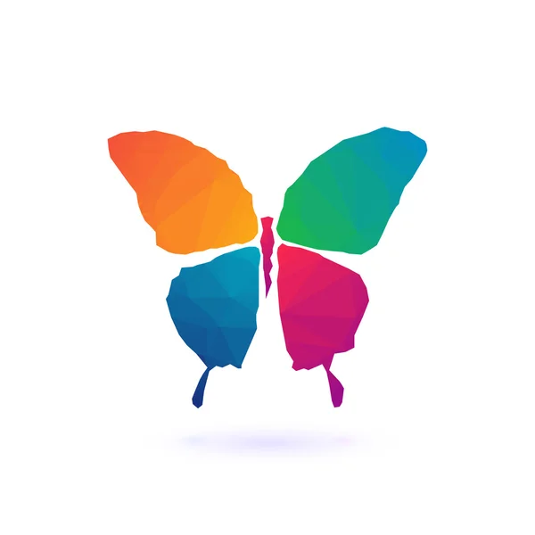 Papillon mosaïque polygonale colorée . — Image vectorielle