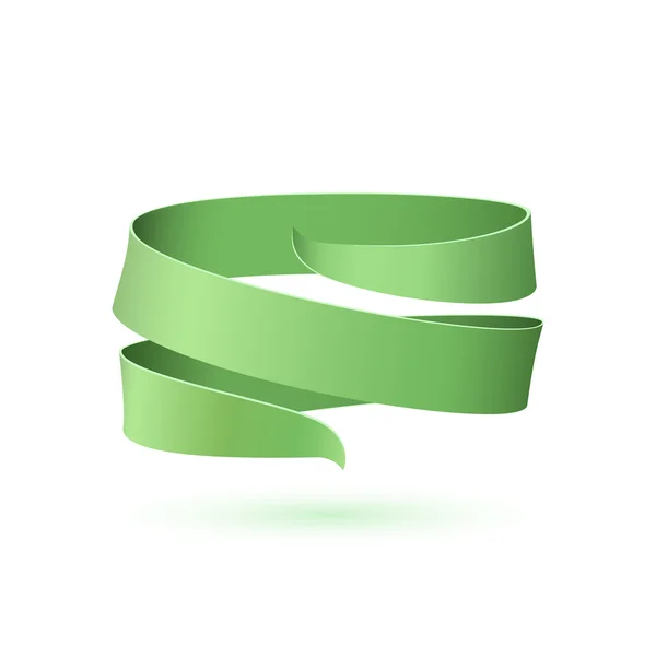 Green ribbon isolated — Stock Vector