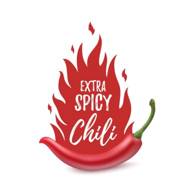 Extra spicy chili paper poster template. clipart