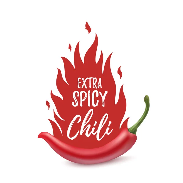 Extra spicy chili paper poster template. — Stock Vector