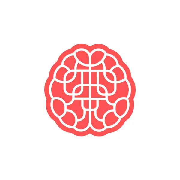 Ícone de labirinto cerebral isolado no branco . — Vetor de Stock