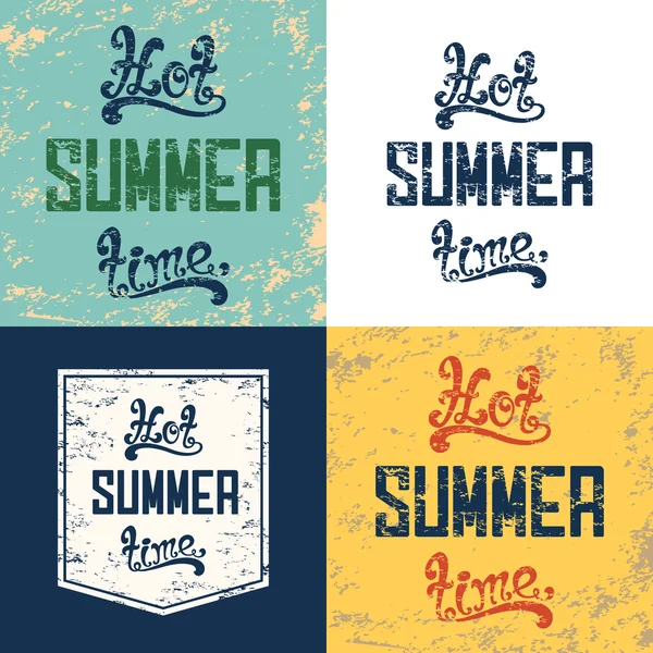 Set of four hot summer time backgrounds. — Stock Vector