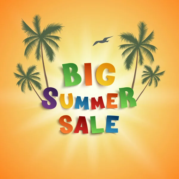 Big summer sale poster template. — Stock Vector
