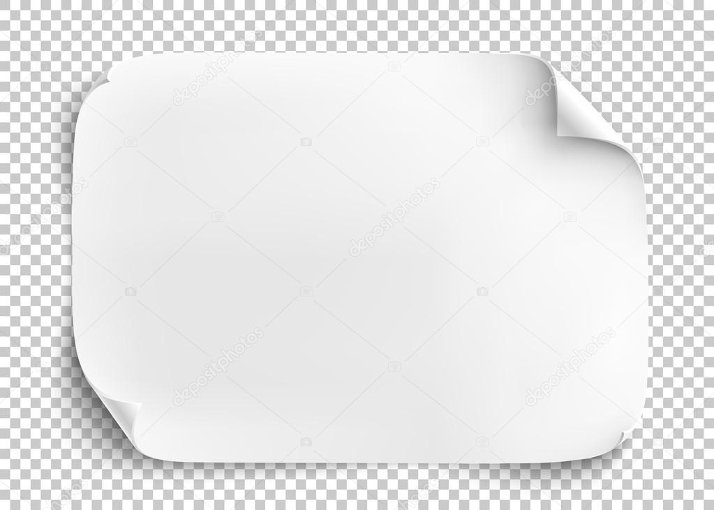 White sheet of paper on transparent background. Stock Vector by  ©Aleksandrsb 114957874