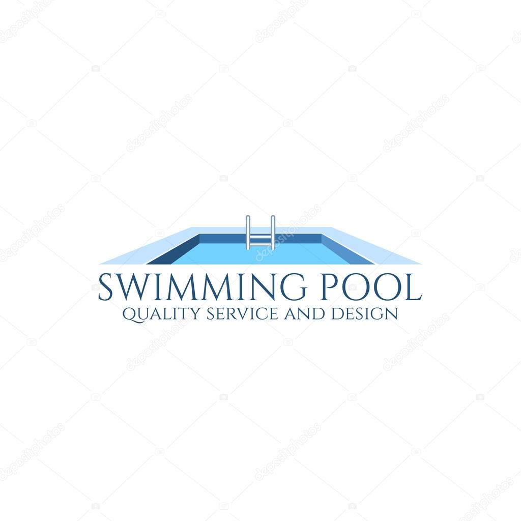 Swimming pool service and design logo. Vector illustration.