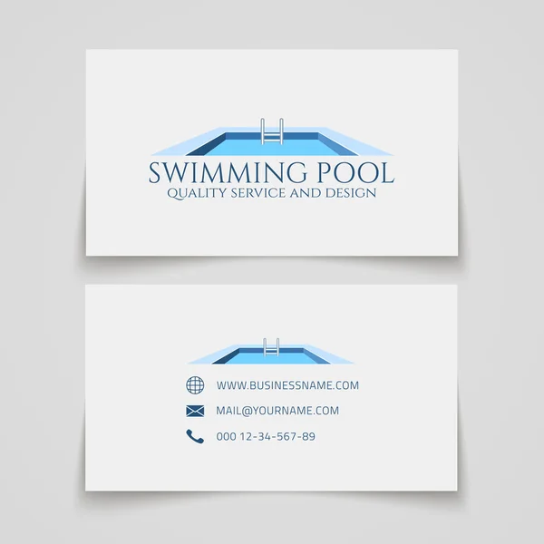 Renang kartu bisnis kolam renang - Stok Vektor