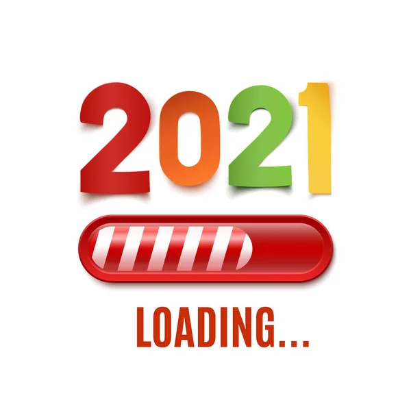 Новий 2021 рік завантажувальна планка ізольована на білому тлі. Векторні ілюстрації . Стокова Ілюстрація